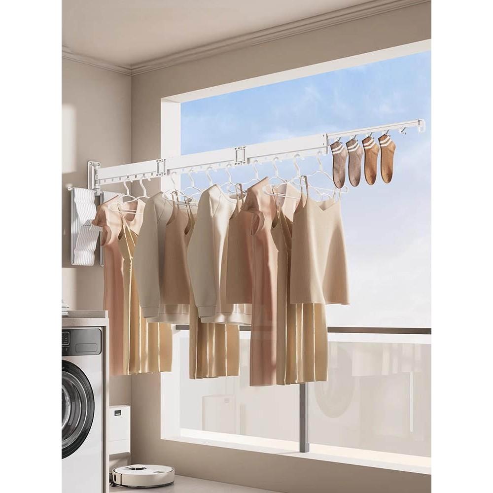 好店可折叠晾衣架阳台家用壁挂式壁挂式室内隐形晾衣架棉被工艺品