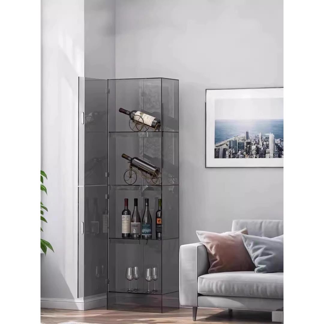 亚克力书架落地式防尘储物架带门墙面展示柜多层储物架儿童图画书