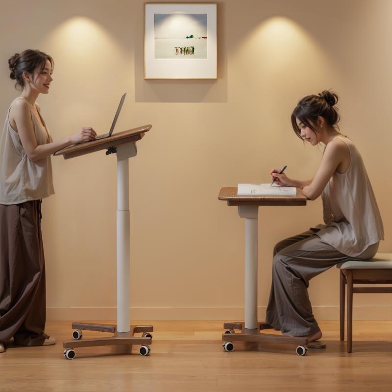 实木升降电脑桌可移动小户型床边桌家用学习桌折叠书桌工作台