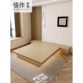 现代简约ENF实木卧室无床头单人双人储物收纳气压箱体悬浮床定制