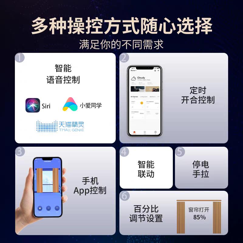 电动罗马杆窗帘杆智能语音遥控木纹罗马杆电动窗帘蓝牙mesh电机