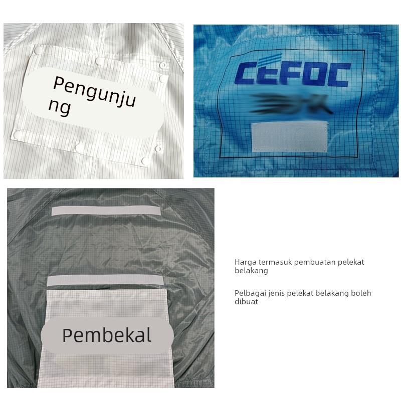 网格百级防静电无尘衣连体洁净室净化车间紫色带鞋口罩侧边斜拉炼