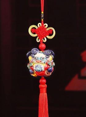 洛阳唐三彩陶瓷貔貅三面立体手工不褪色平安祝福车内挂件装饰礼品