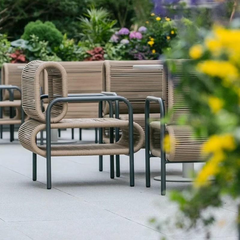 户外沙发庭院阳台藤编露台花园别墅室外家具藤椅茶几外摆防水防晒