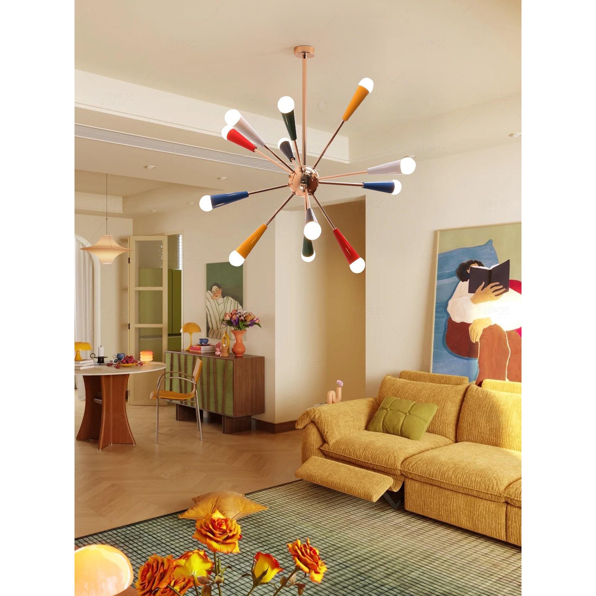 意大利Sputnik彩色烟花分子灯设计师孟菲斯儿童客厅卧室楼梯吊灯