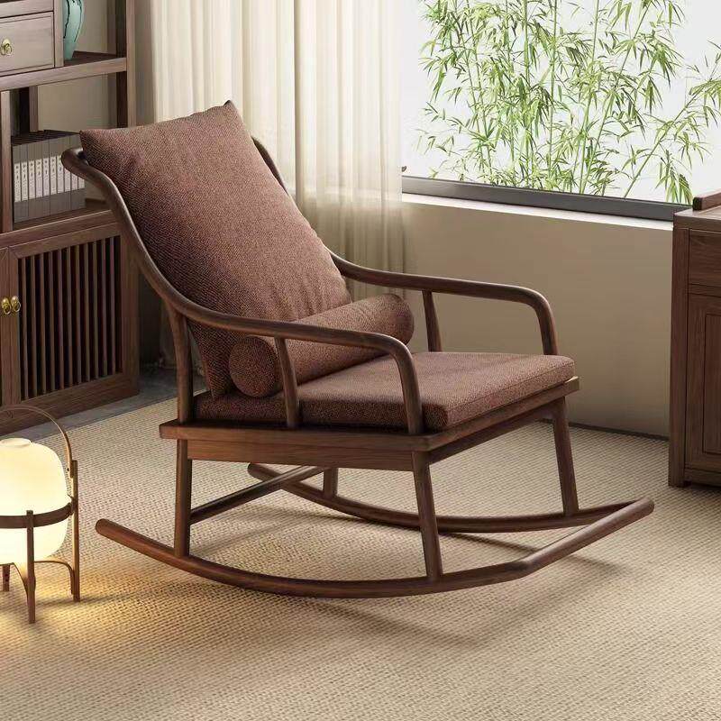 新中式实木摇椅大人阳台休闲椅家用客厅单人躺椅摇椅沙发懒人椅