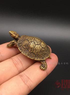 黄铜小乌龟摆件实心铜千年龟纹路长寿乌龟迷你铜龟仿真乌龟铜器
