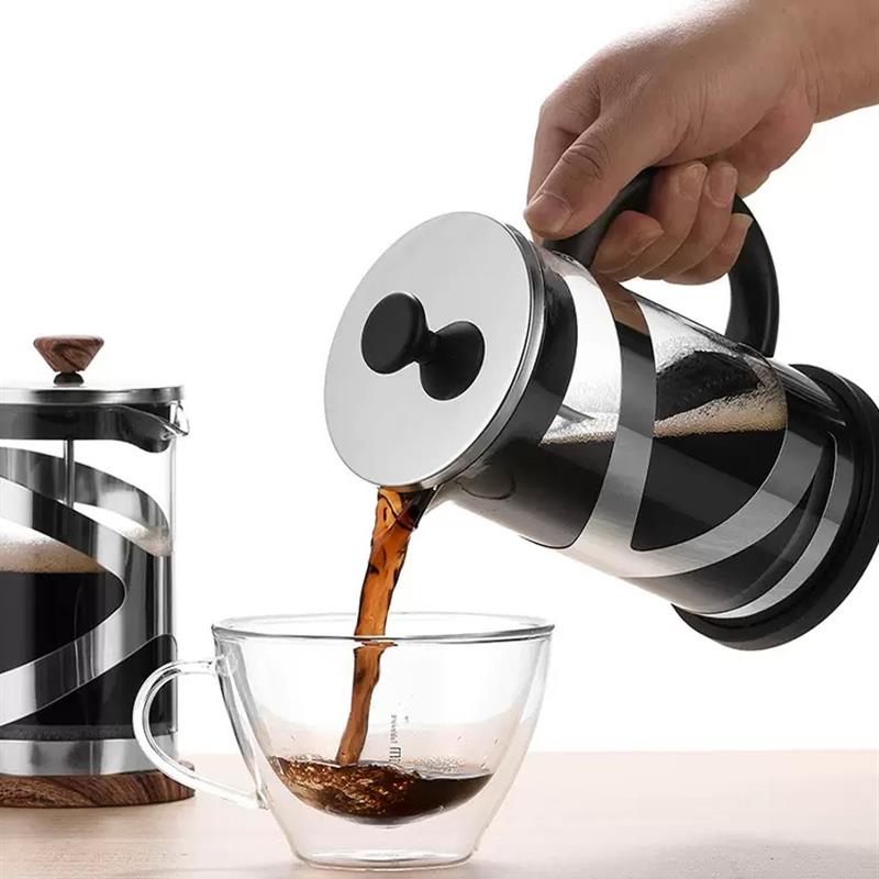 抽拉式过滤咖啡壶玻璃法压壶耐热泡茶壶滤压泡茶壶家用冲茶器茶具