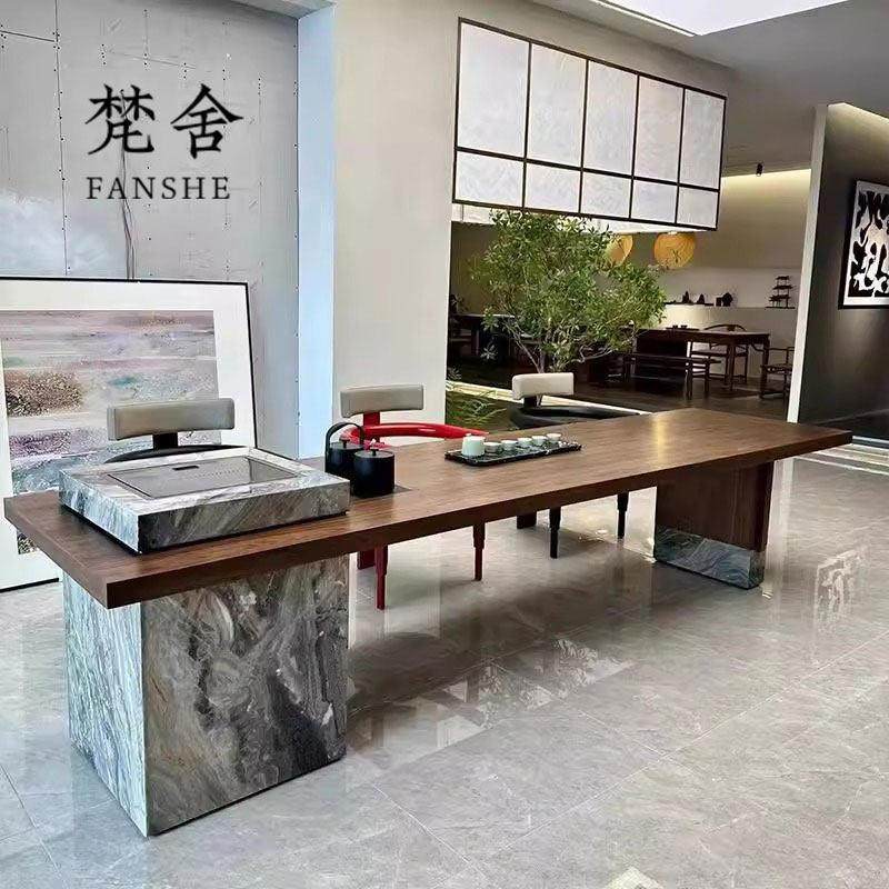 新中式实木茶桌椅组合现代轻奢简约家用别墅办公室岩板岛台茶台,住宅家具,家用茶台/茶桌,淘宝优惠券,粉丝福利购,淘宝优惠卷