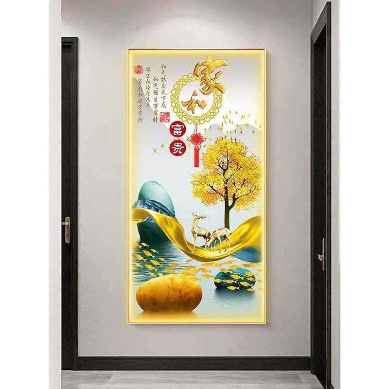 带灯玄关装饰画led氛围感应灯入户门高级感走廊过道轻奢大气挂画