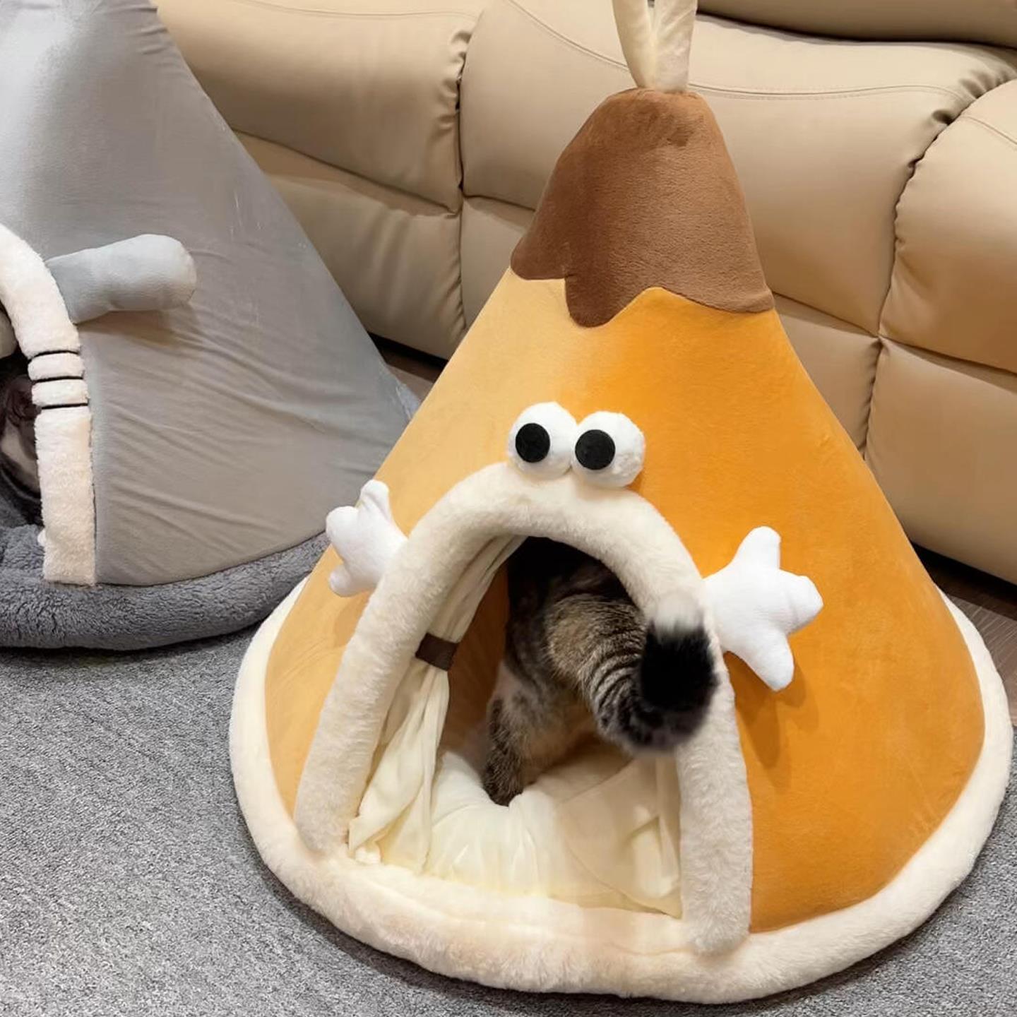 猫窝冬季加厚保暖封闭式安全感猫咪帐篷宠物窝可拆洗小型犬狗窝