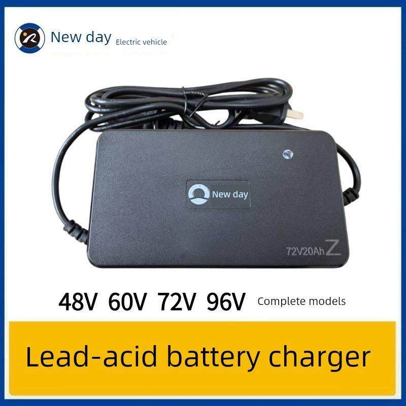 新日电动汽车充电器铅酸蓄电池国标头三芯头48V60V72V96V全新正品
