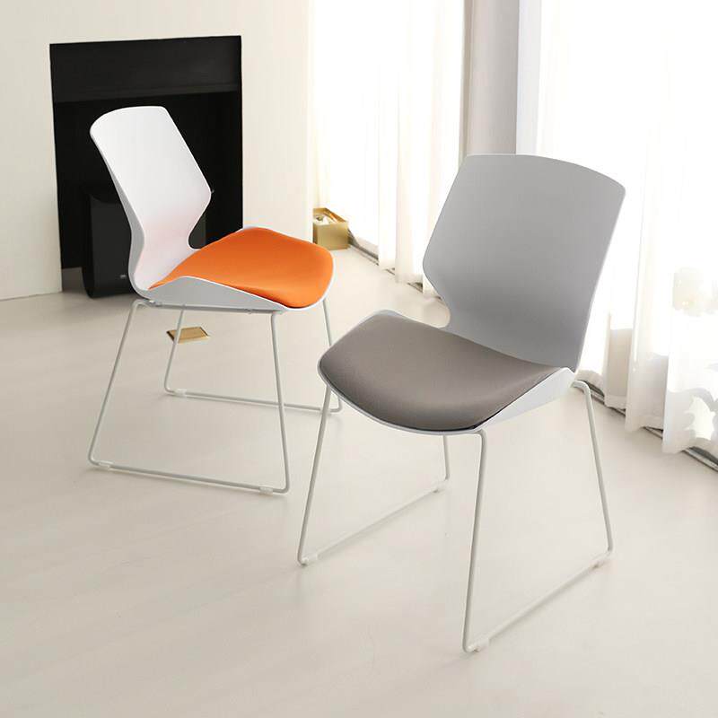 会议室椅子简约可叠弓形网布无扶手靠背座椅办公室洽谈会议培训椅