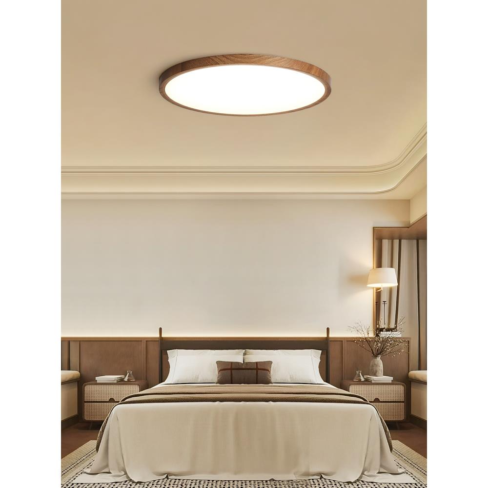 中古风卧室吸顶灯全光谱led超薄无缝隙房间灯日式复古阳台过道灯