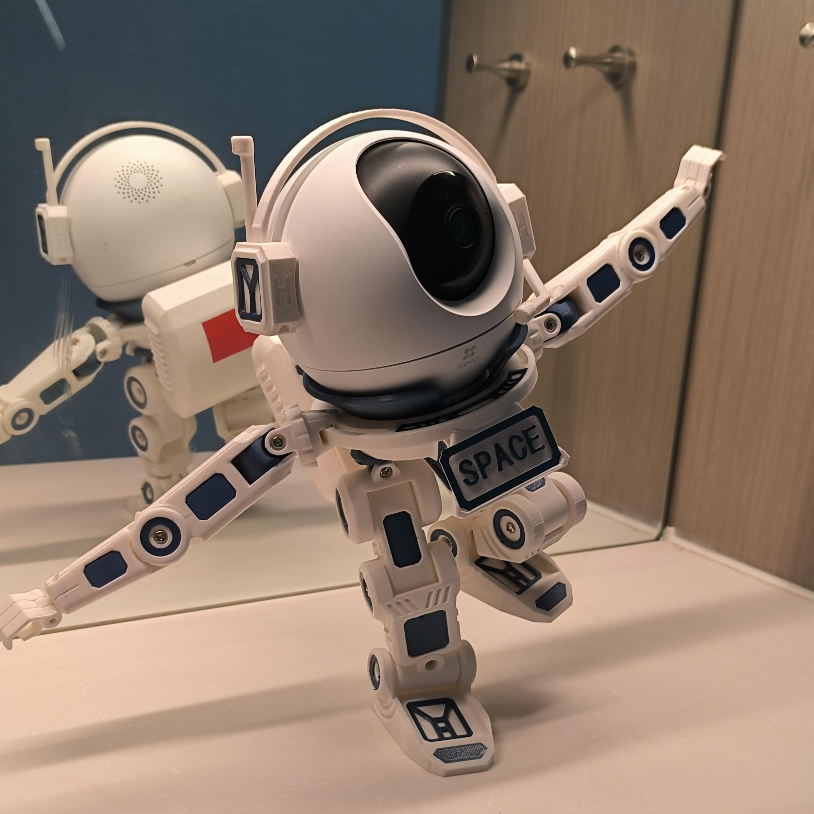 萤石摄像头支架 太空人装饰可爱外壳 创意摆件宇航员支架