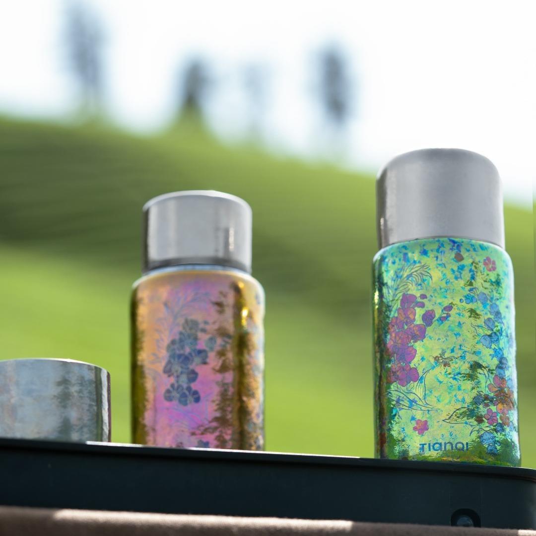 天沏纯钛保温杯双层钛焖泡茶杯带茶隔男女士钛水杯礼盒装320ml