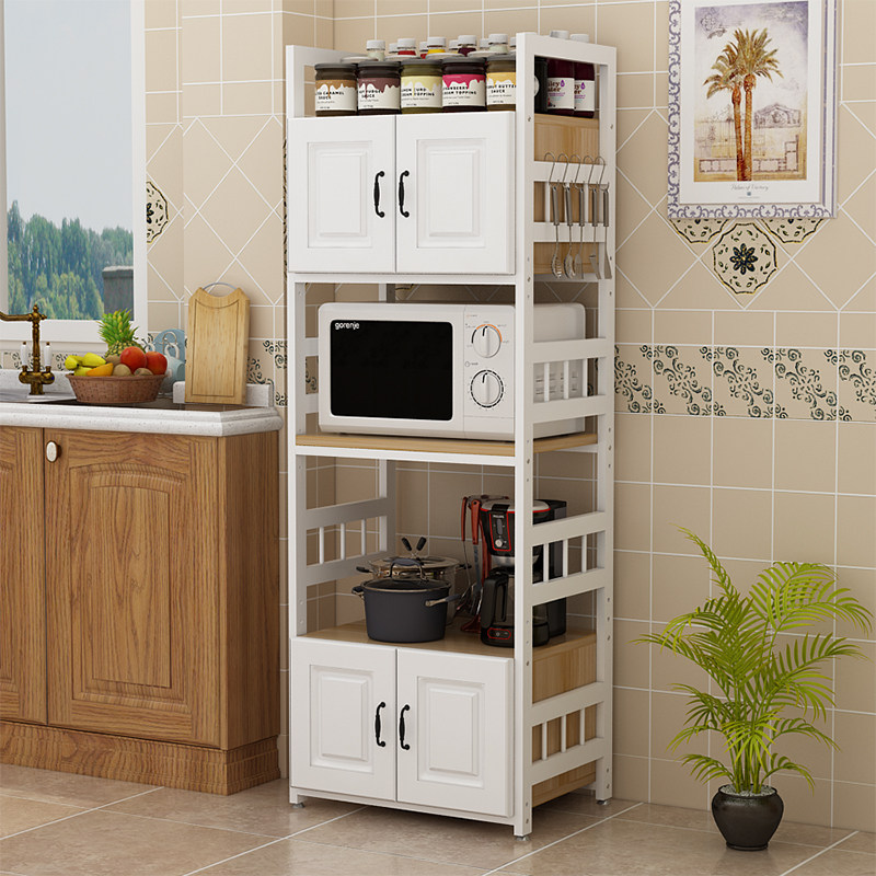 5层厨房置物架落地式多层收纳架子微波炉烤箱碗碟柜子储物架家用