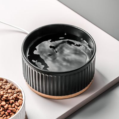 冬天恒温加热碗饮水机猫咪陶瓷喝水狗狗温水器酸奶机粮碗宠物水碗