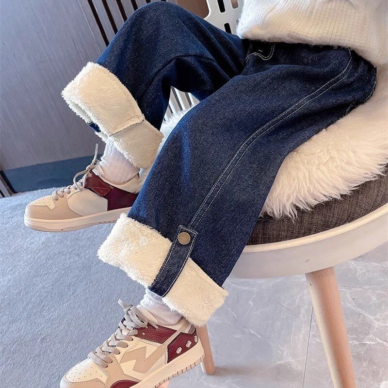 女童加绒牛仔裤秋冬季2024新款冬款儿童装女宝宝加厚冬装阔腿裤子,童装/婴儿装/亲子装,儿童牛仔裤,淘宝优惠券,粉丝福利购,淘宝优惠卷