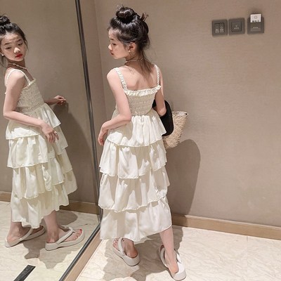 儿童裙子夏季女童蛋糕裙夏装女孩云南旅游穿搭海边度假吊带连衣裙