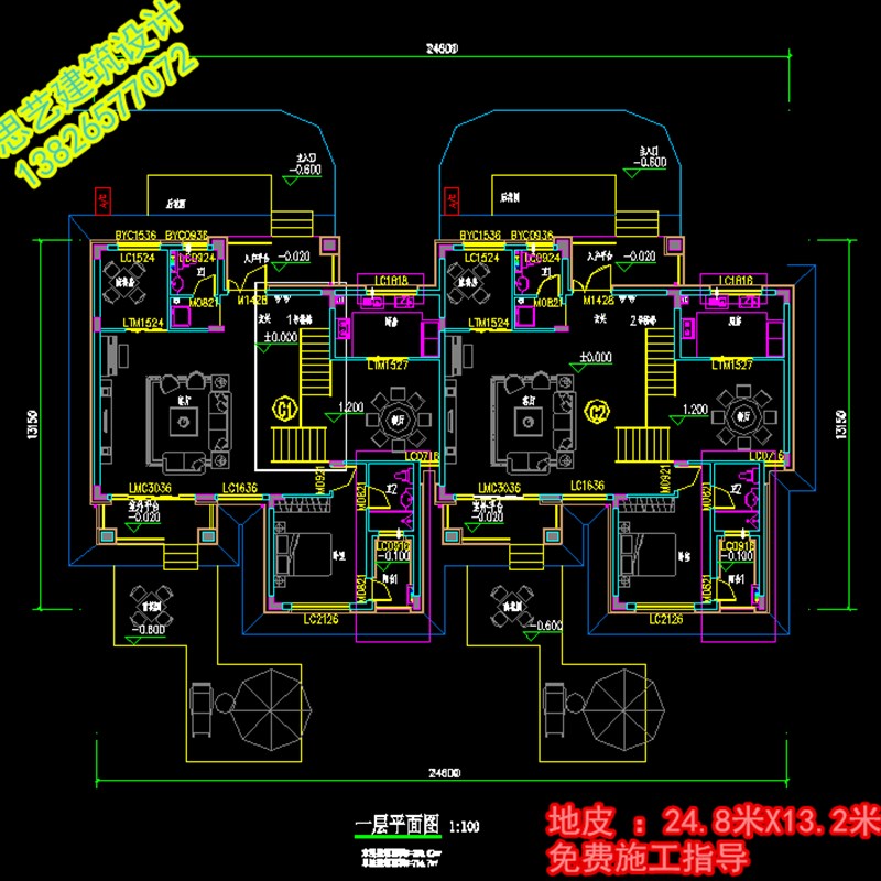 二层三层半农村欧式别墅设计图纸效果图1I自建房屋6整套建筑施工