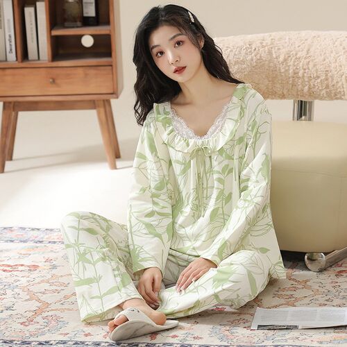 女士睡衣春秋季秋款纯棉长袖可爱卡通秋冬少女家居服套装2024新款