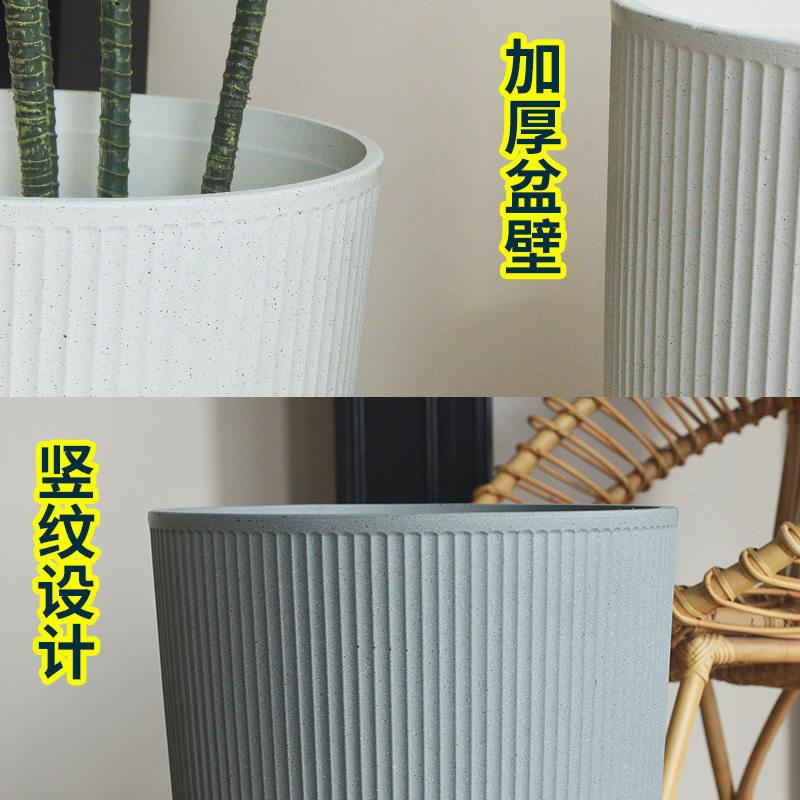 纹竖纹炮弹塑料圆形筒花盆加厚树花托/移动托盘