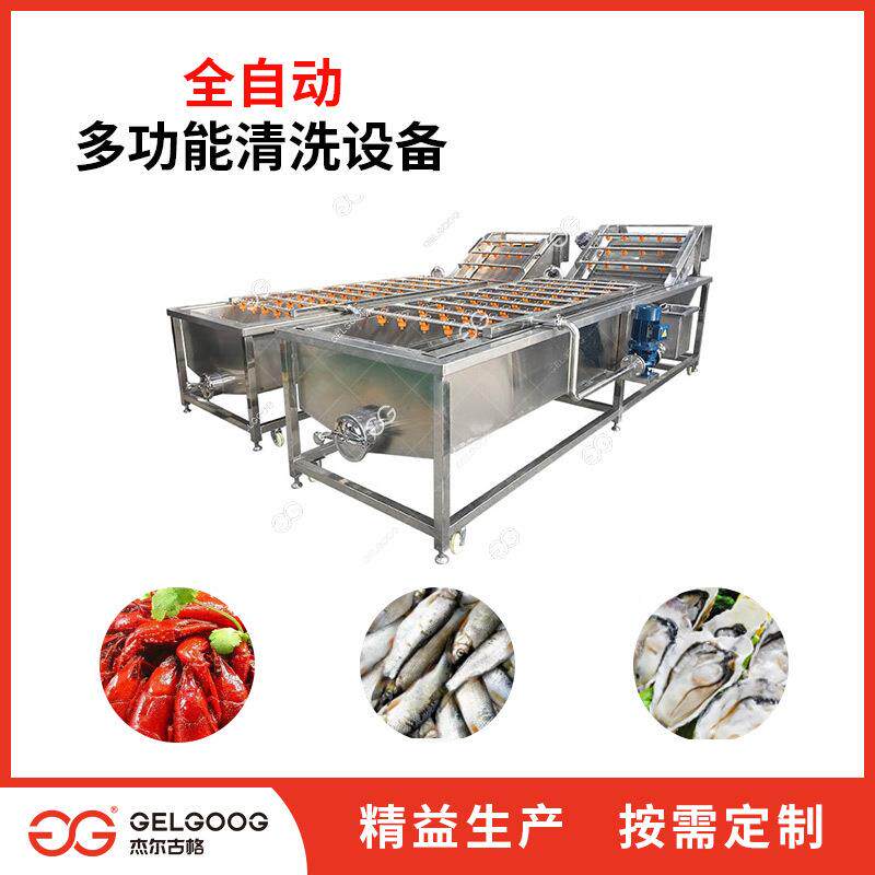 鱼类清洗机械海鲜气泡喷淋机清洗自动洗鱼洗水产设备鱼LTE清洗机
