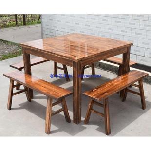 实木四方桌八仙桌餐桌方桌家用餐桌椅组合快餐桌大排档桌饭桌椅子