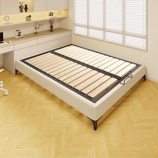 小户型实木床无床头排骨架床架榻榻米儿童床框定制悬浮钢架床卧室