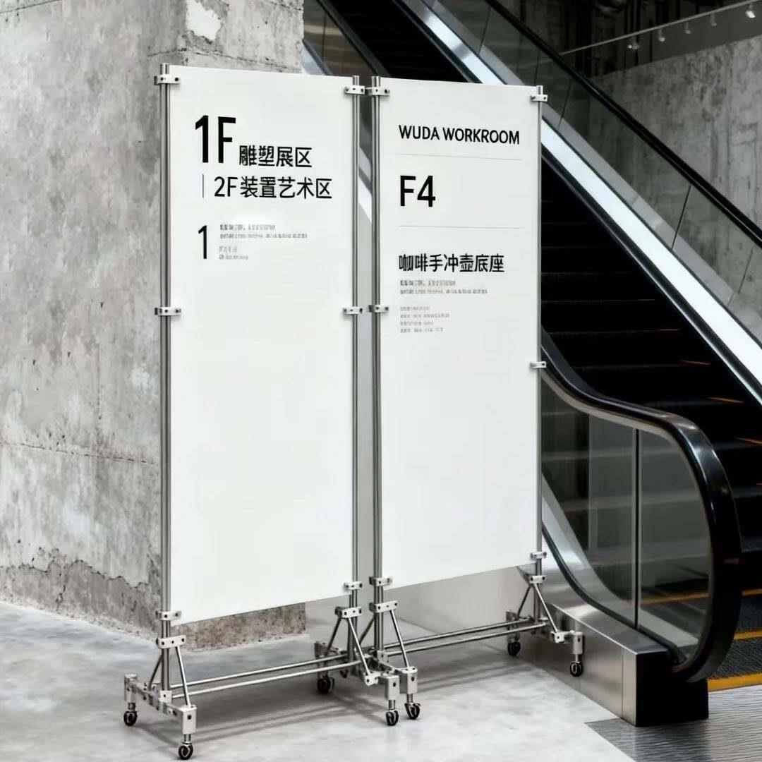 光轴实心KT板广告牌展示架牌海报展示架立式落地可移动展示架立牌