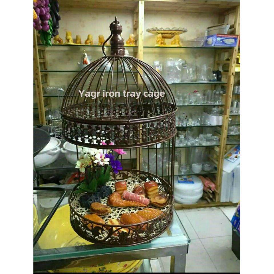 新款铁艺下午茶鸟笼蛋糕架多层点心架水果架超市展示架自助餐托盘