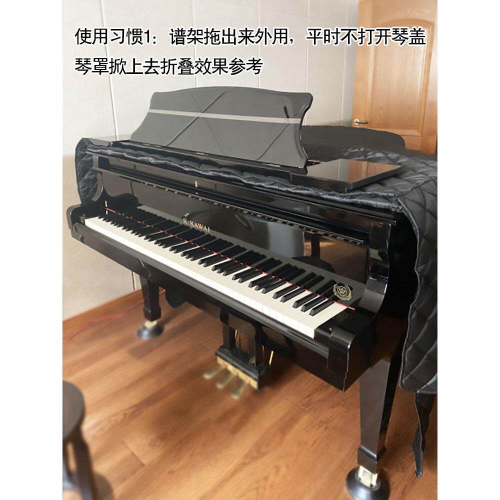 现代简约防水尼龙布三角钢琴全罩加厚绗缝罩防尘防潮隔音罩防猫抓