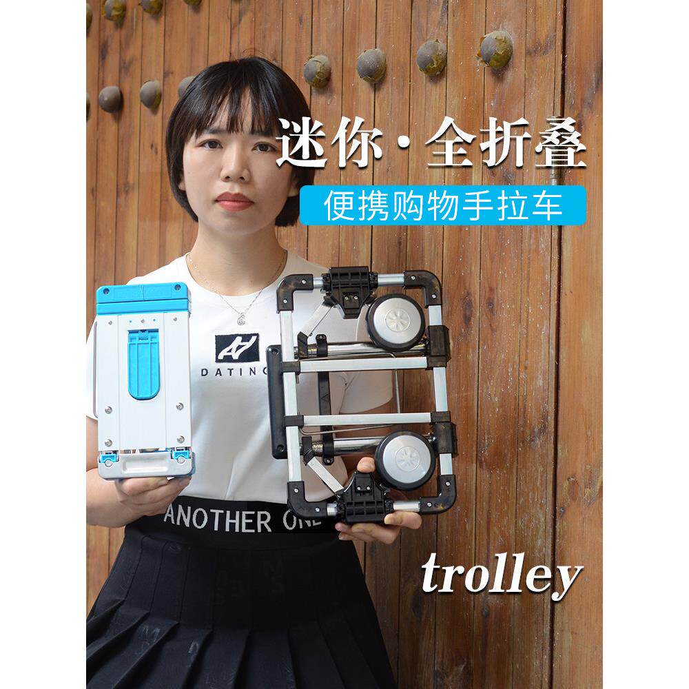 可折叠便携手拉车购物买菜迷你小拉车超小家用拉货拖车行李拉杆车