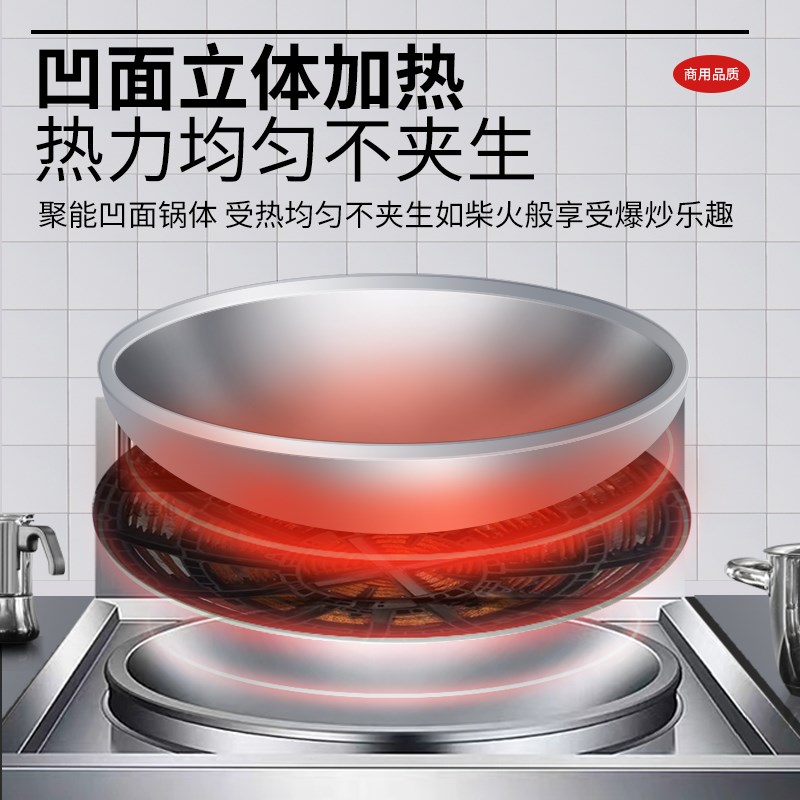 商用电磁炉大锅灶15kw大功率凹面电炒锅25kw食堂饭店炒菜电磁灶