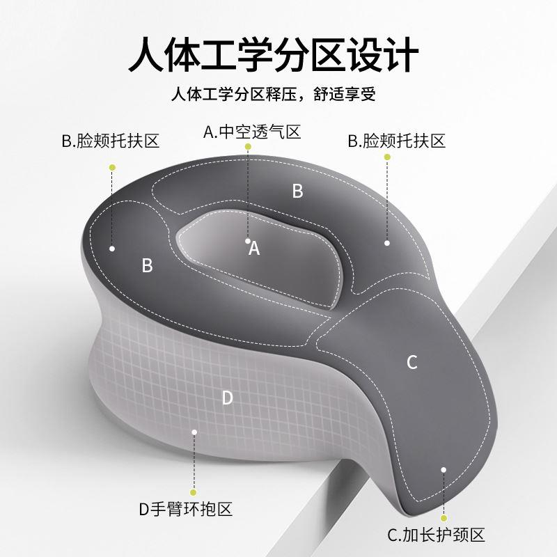 美容院趴睡枕记忆棉趴趴枕美容床家用趴枕床洞脸垫睡枕透气趴垫