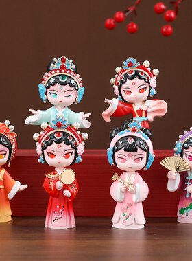 新中式古风国潮系列戏影流光摆件京剧脸谱桌面装饰品创意礼品