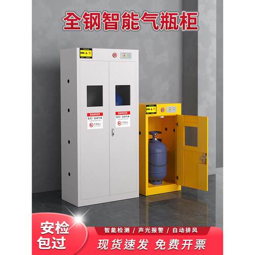 工业防爆气瓶柜安全柜乙炔全钢双瓶三瓶报警器固定架实验室储存柜