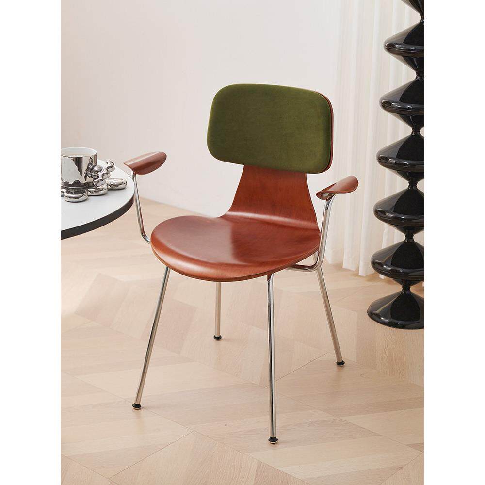 中世纪椅子简单休闲覆古扶手小公寓咖啡馆家庭餐椅铁设计师Wabi-S