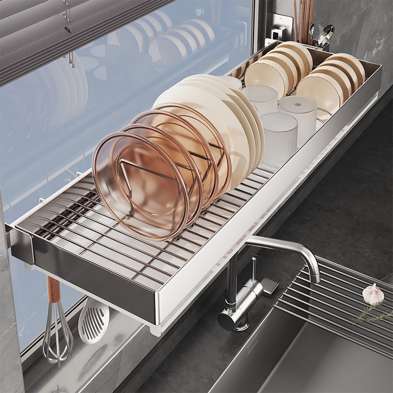 厨房窗台置物架放在o窗户上的架子多功能碗架沥水架碗盘碗碟收纳