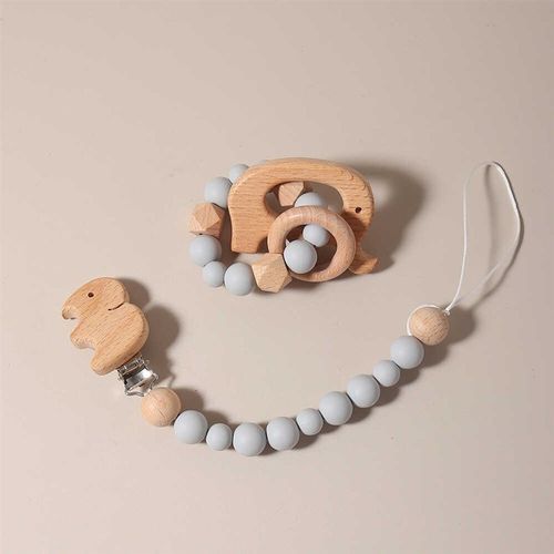 婴儿安抚奶嘴防掉链玩具套装宝宝磨牙礼物奶嘴链牙胶链硅胶防丢绳