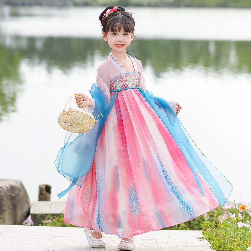 女童汉服夏季薄款儿童古风超仙襦裙小女孩仙气中国风连衣裙夏季款