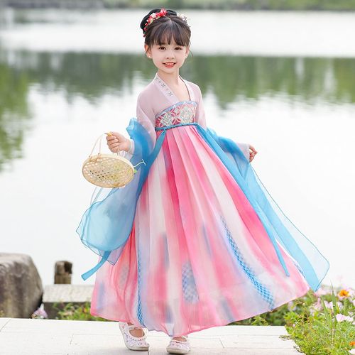 女童汉服夏季薄款儿童古风超仙襦裙小女孩仙气中国风连衣裙夏季款