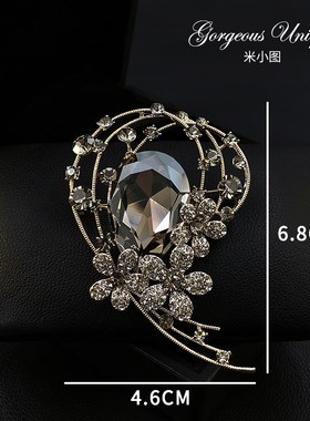 1663复古奢华大气胸针高档女士精致大衣外套胸花礼服晚宴别针配饰
