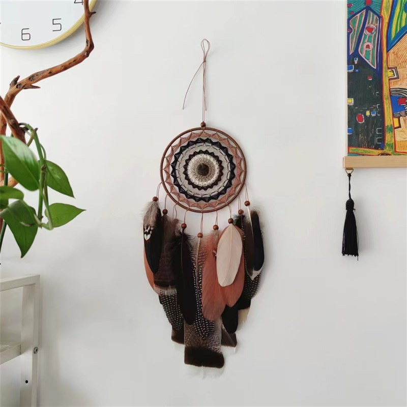 瓦斯手作捕梦网卧室客厅复古墙壁装饰书桌改造礼物 红杉林里的鸟