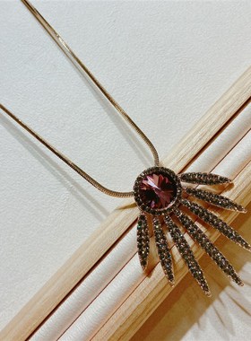 古丽饰品满钻气质简约时尚个性百搭款项链毛衣链水晶短链3170