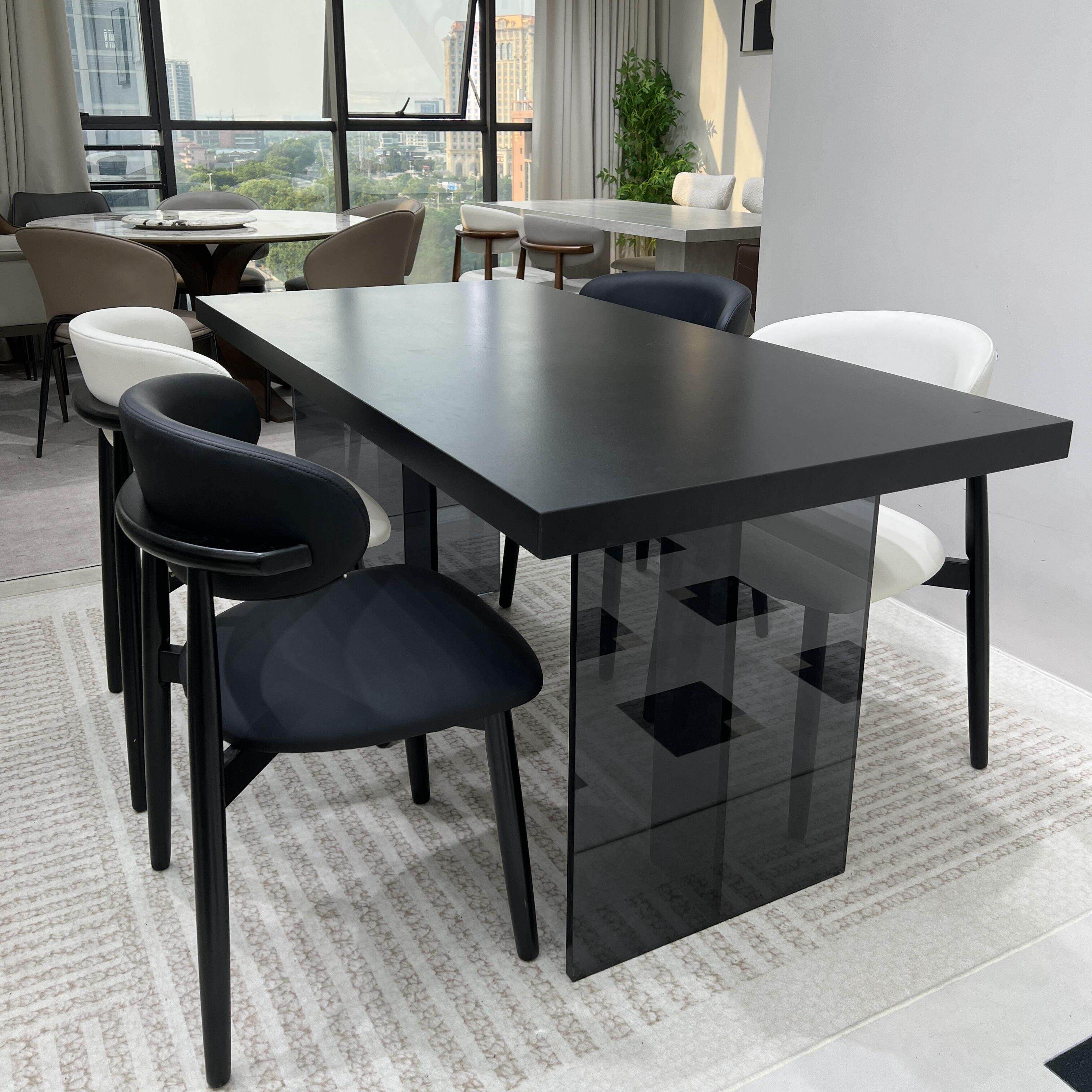 岩板餐桌椅组合意式极简小户型客厅简约现代长方形压克力悬浮饭桌,住宅家具,岩板餐桌,淘宝优惠券,粉丝福利购,淘宝优惠卷