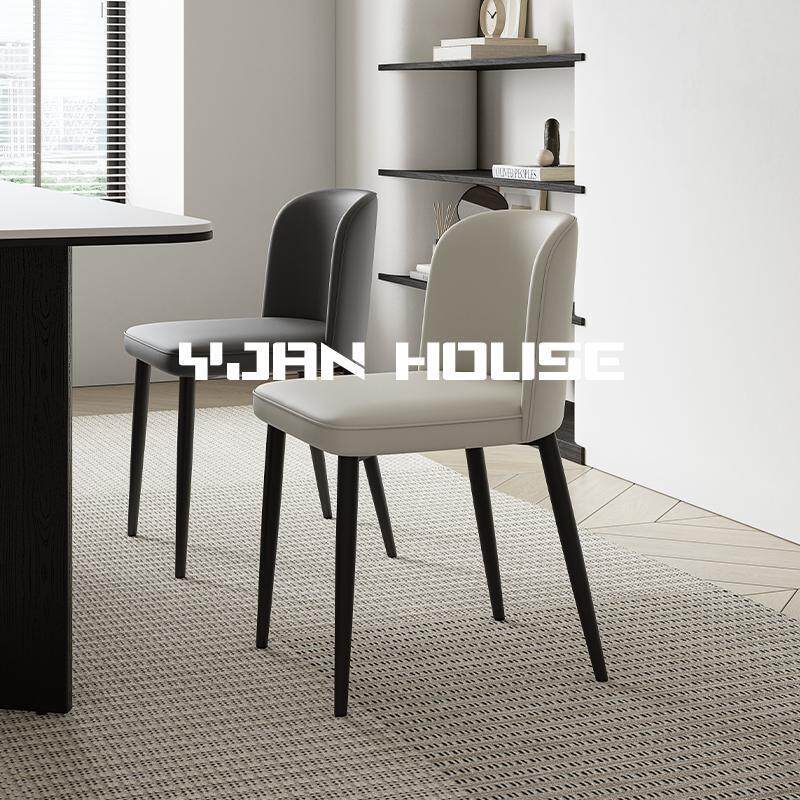 椅见丨意式极简真皮餐椅设计师款头层牛皮椅子现代简约餐厅餐桌椅