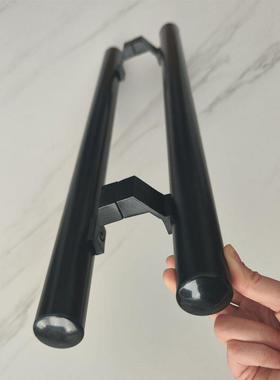 38圆管有无框玻璃门拉手铝合金大门拉手木门把手黑色深灰色圆管