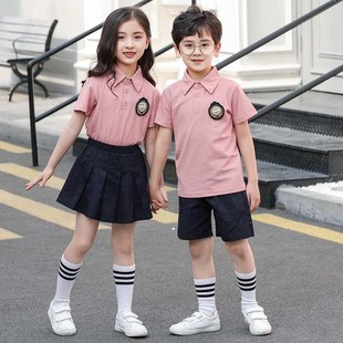 男女童x两件套幼儿园园服小学生校服班服新 新款 夏装 儿童短套装 袖
